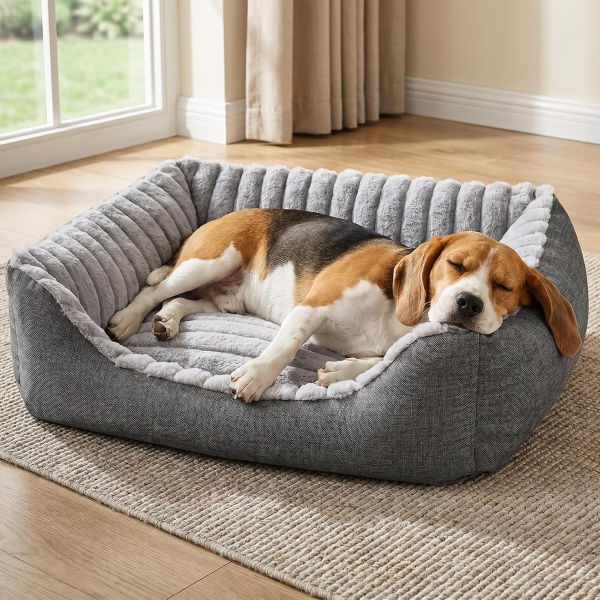 Avont Low-Entry Plush Foam Dog Bed