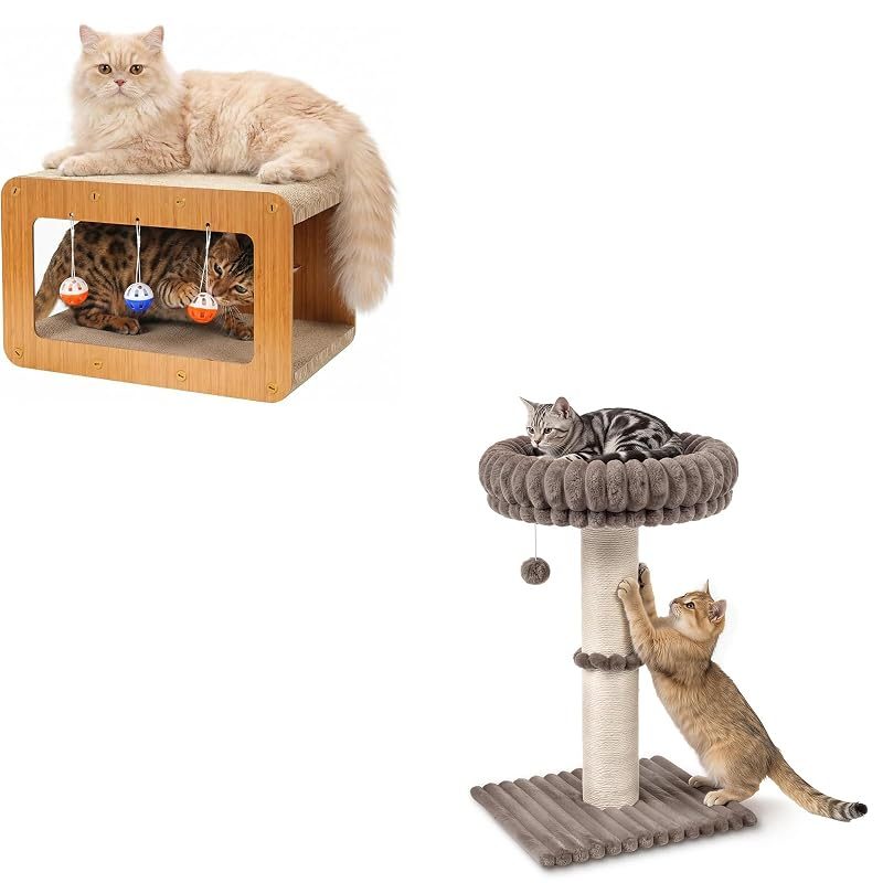 Avont Cardboard Scratcher House + Sisal Scratching Post